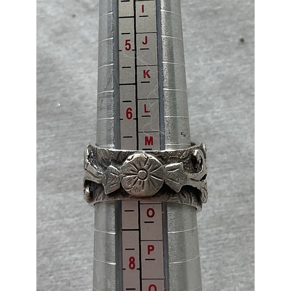 Silpada 925 Sterling Silver oval white bamboo coral Ring Size 7 Vintage - Picture 5 of 7